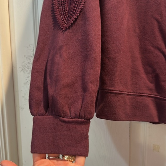 Lilly Pulitzer Rooney Plum Purple Lace Sleeve Sweatshirt S - Picture 6 of 8
